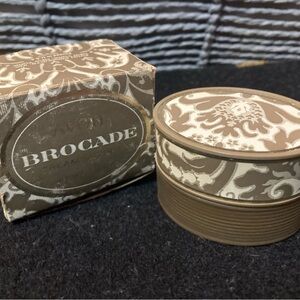 Avon Brocade Cream Container in Brown and Cream